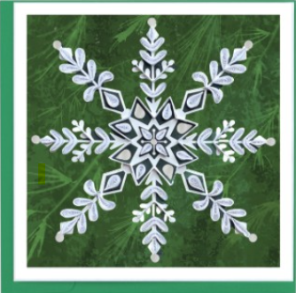 Quilled Snowflake on Pine Quilled Greeting Card