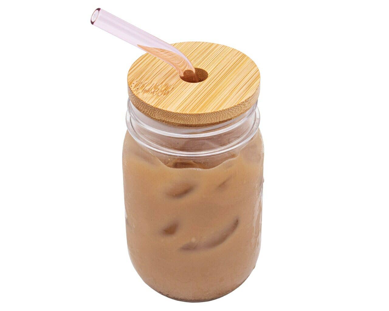 Bamboo Straw Hole Tumbler Lid for Mason Jars