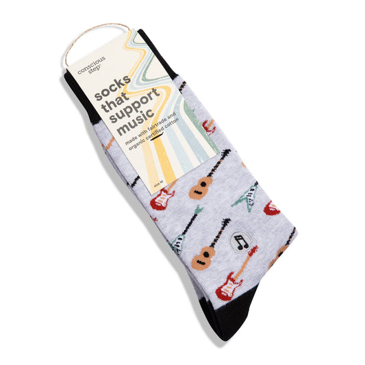Socks that Support Music (Gray Guitars): Small
