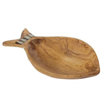 Fish Design Nested Olive Wood Bowls,
