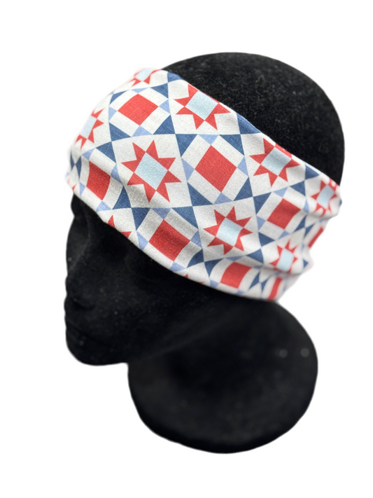Quilted red, white, and blue Headband