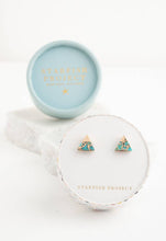 Load image into Gallery viewer, Oasis Triangle Turquoise Studs

