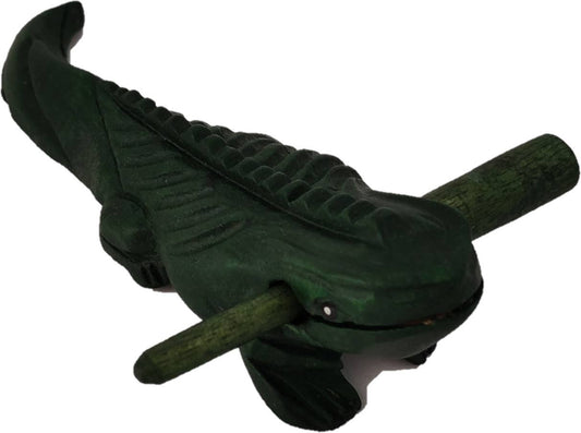 8 inch Green Wooden Iguana Drum