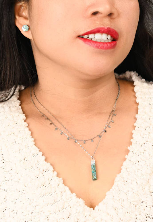 Brayden Turquoise Necklace in Silver