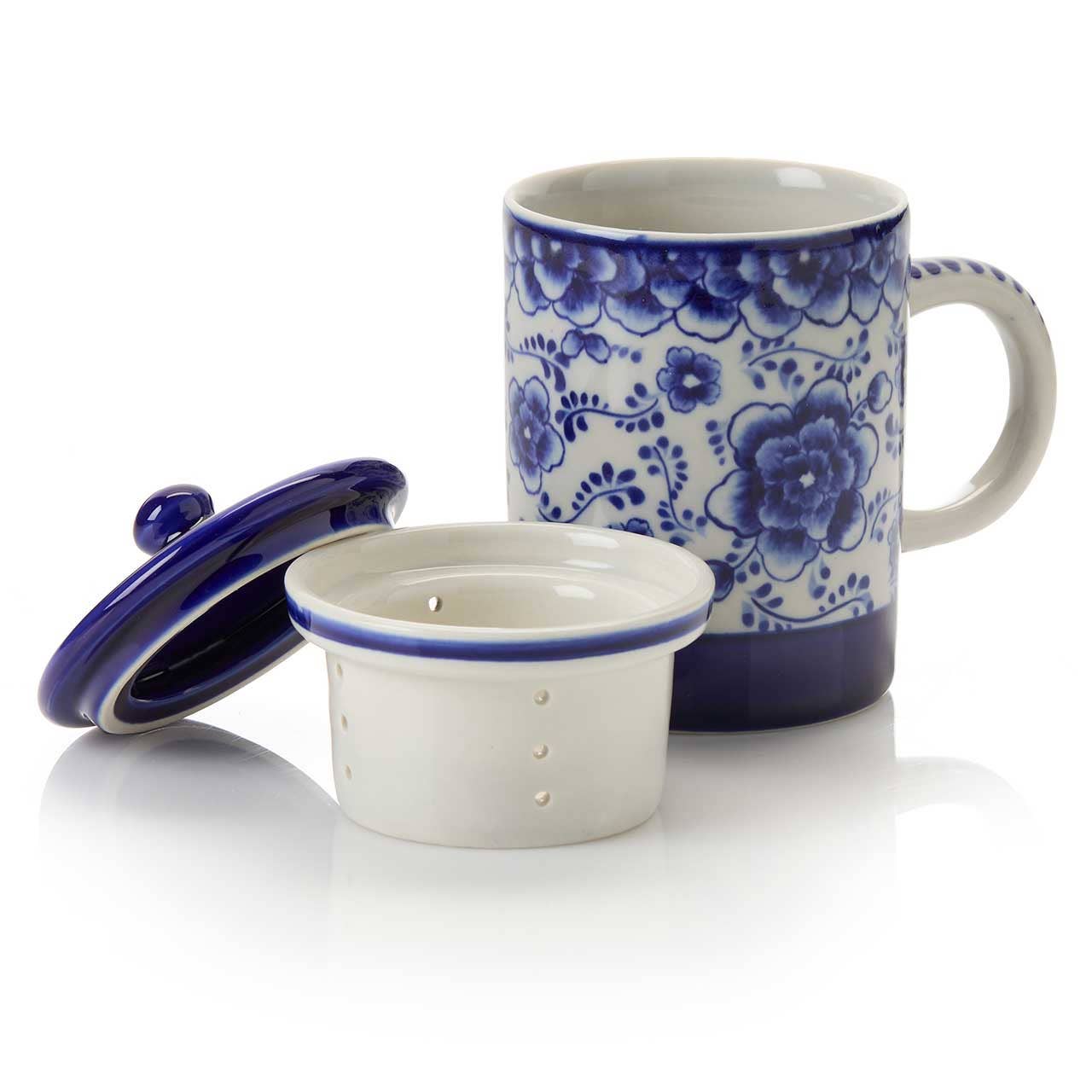 Indigo Bloom Tea Infuser Mug