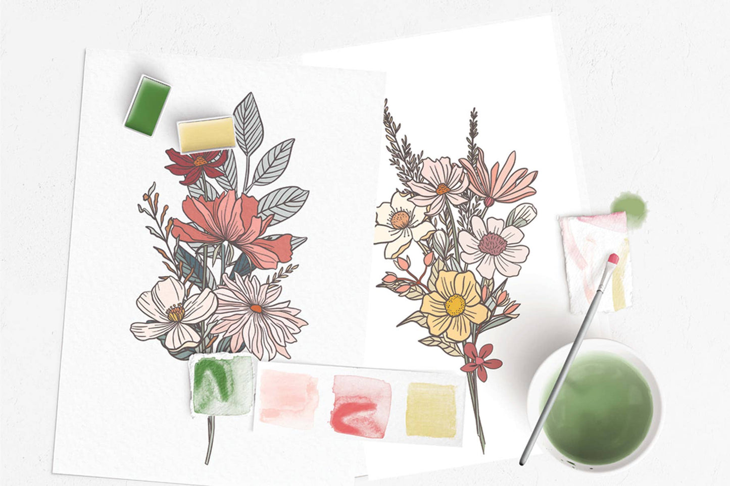watercolor painting kit Wildflower Meadow
