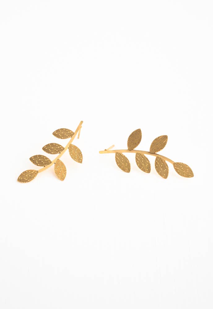 Flourish Vine Leaf Earrings