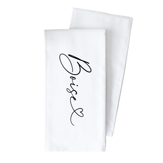 Iowa Love Tea Towel: White • Cotton/Linen Blend