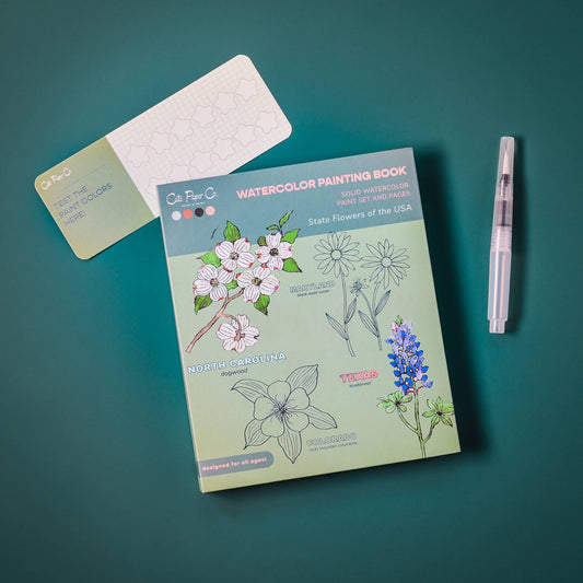 Watercolor Book and Paint Set - State Flowers