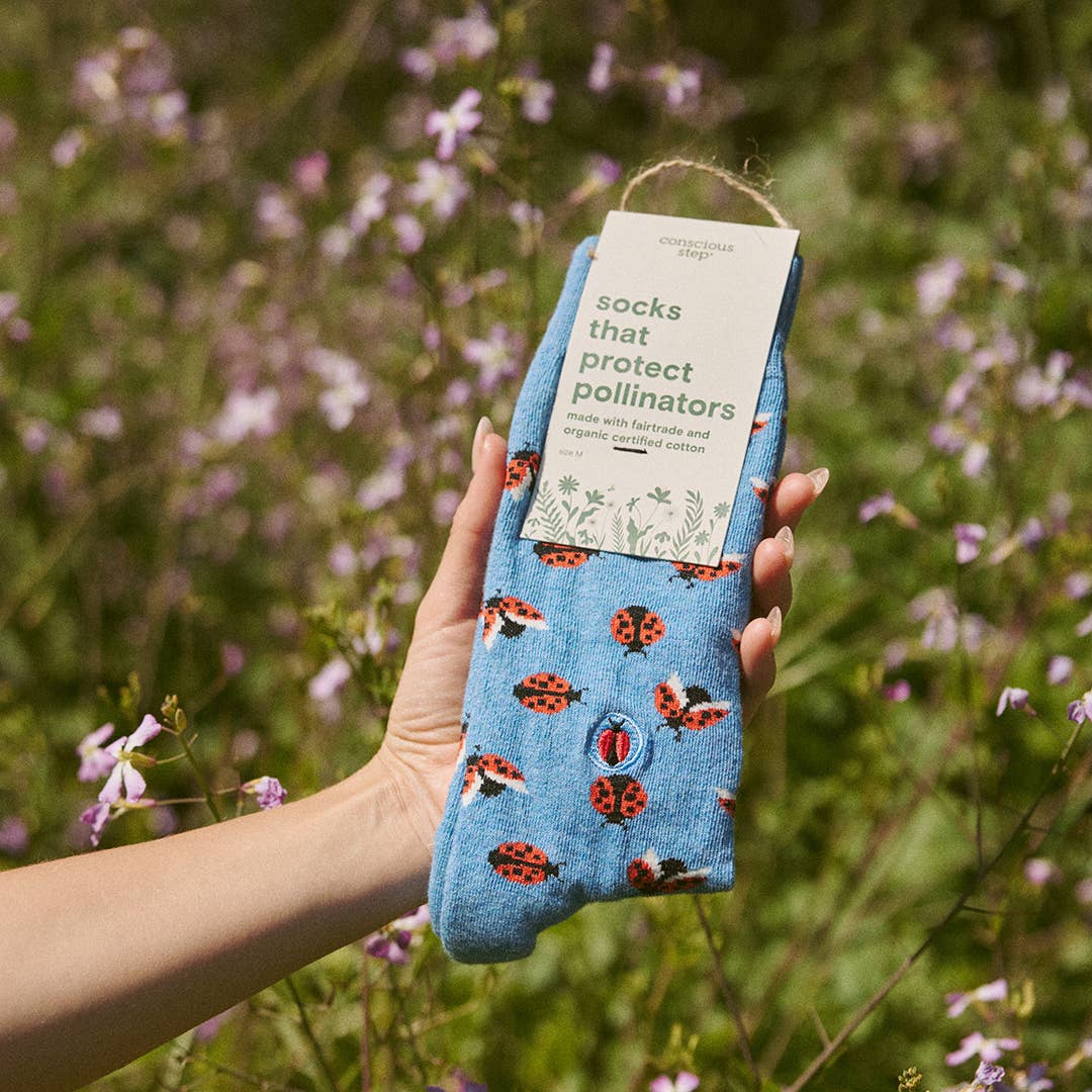 Socks that Protect Pollinators (Blue Ladybugs): Small