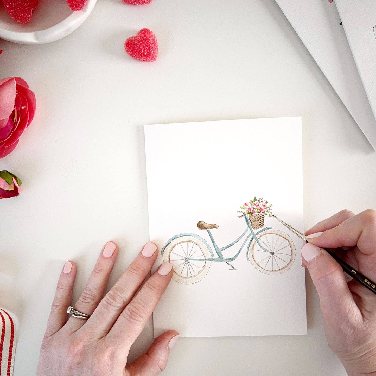 paintable watercolor notecard set Love sweet love
