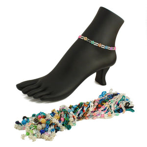 Daisy Bugle Colorful Glass Beads Anklet