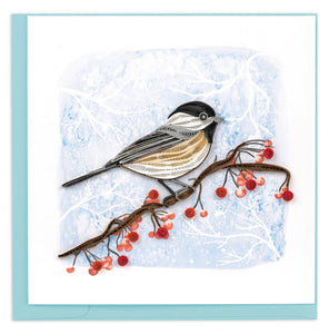 Quilled Winter Chickadee Greeting Card