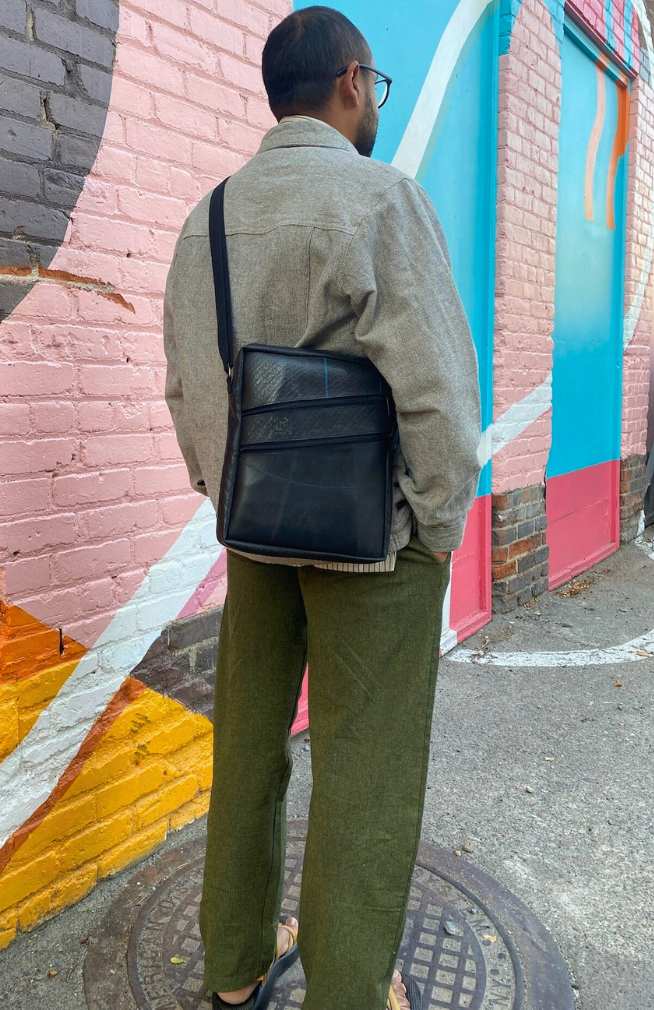 Recycled Rubber Travel Bag w/ Shoulder Strap