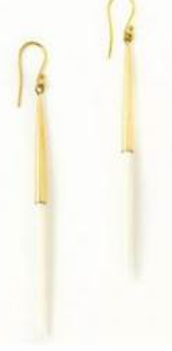 Brass and Cow Javelin Earrings