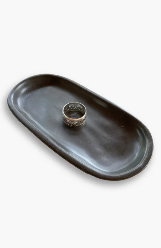 Black Salt Jewelry Plate