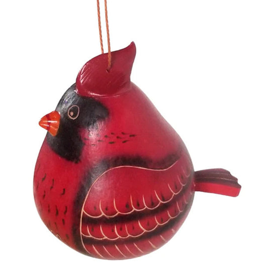 Cardinal Gourd Figure Red & Black (no string)