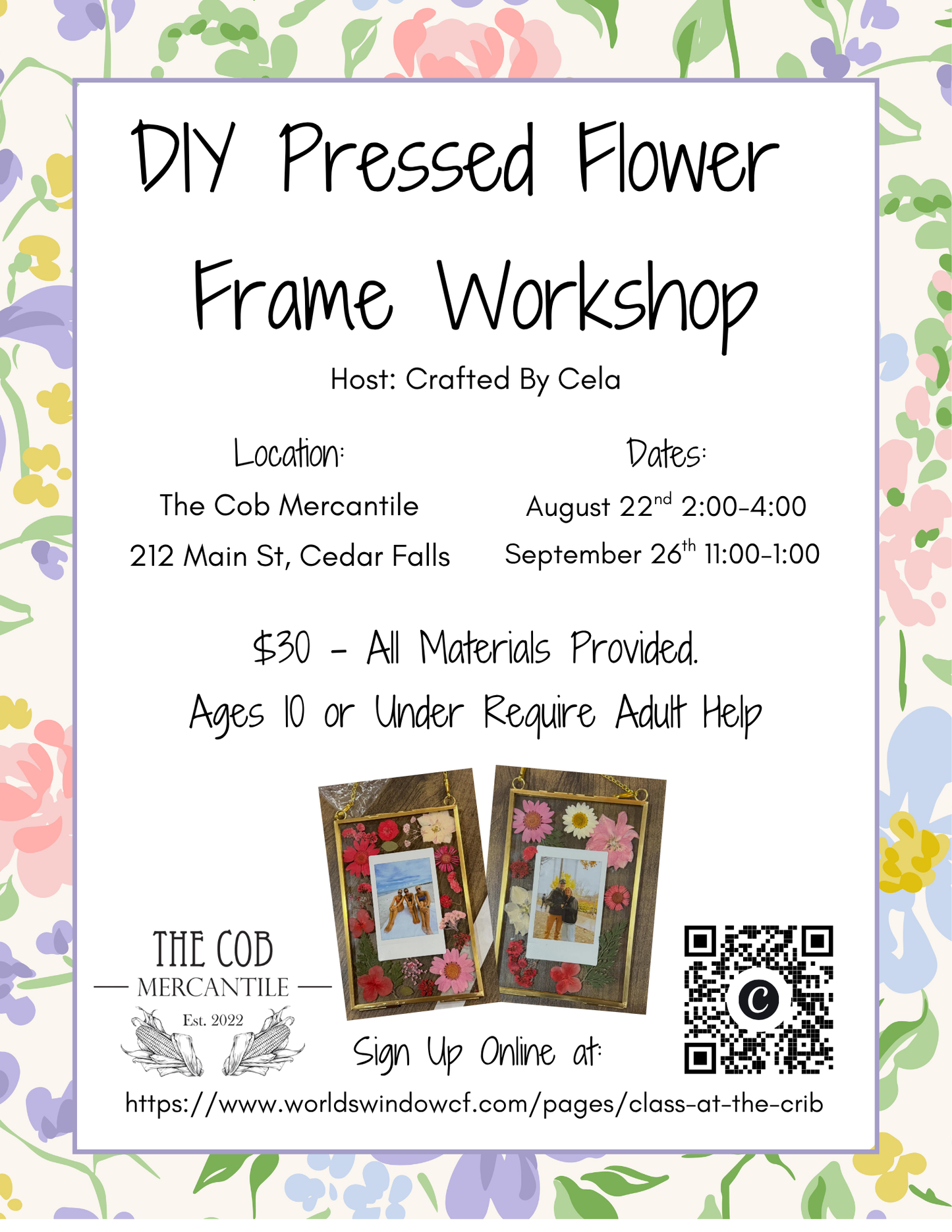 DIY Pressed Flower Frame Workshop - September 26th