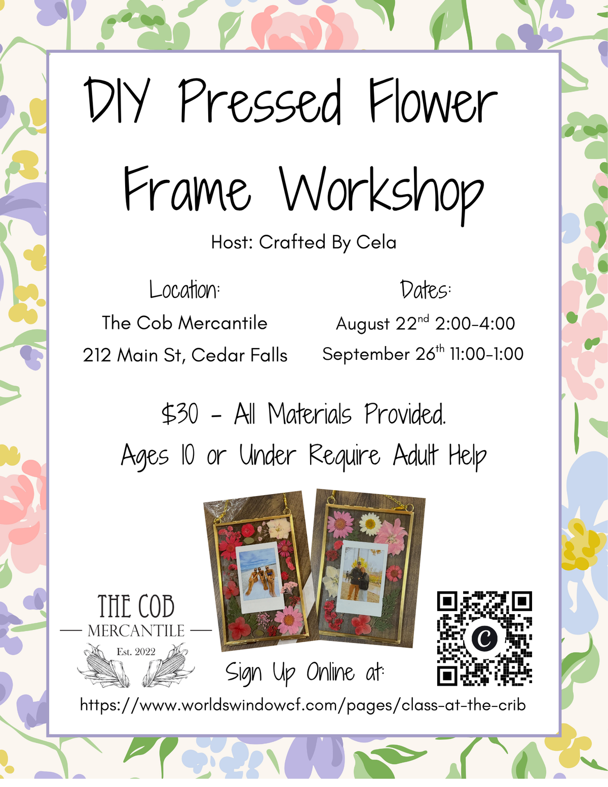 DIY Pressed Flower Frame Workshop - August 22nd