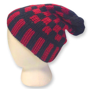 Beanie Alpaca Blend Two Tones Classic Adult Checkered Hat