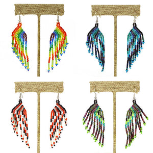 Earrings Beads Dangle 2" Classic Fringe