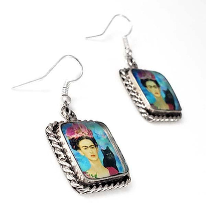 Earrings Frida Kahlo Portraiture