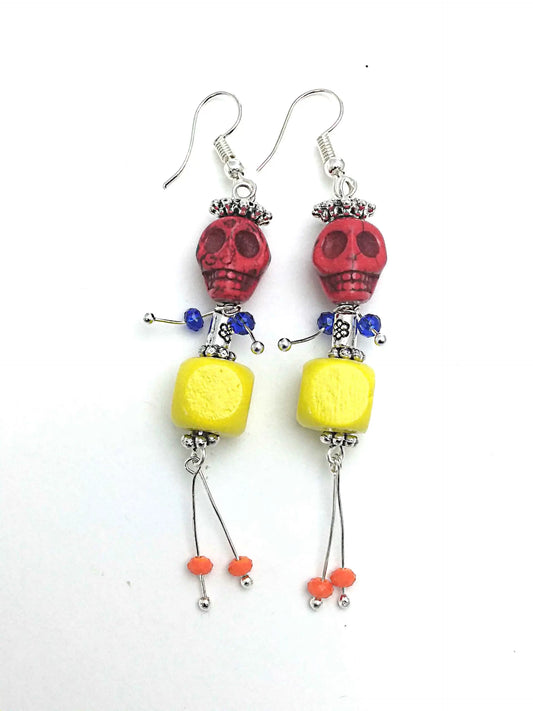 Earrings Skeleton Day Of the Dead Shake-A-Leg