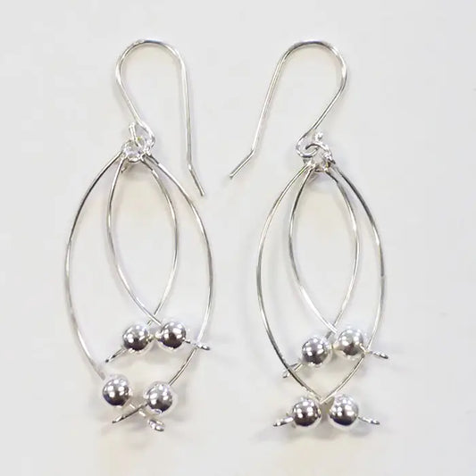 Earrings Rigate Art Nouveau Sterling Silver