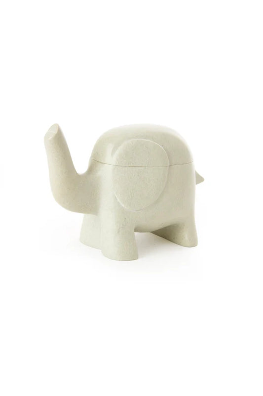 Natural Soapstone Elephant Treasure Box