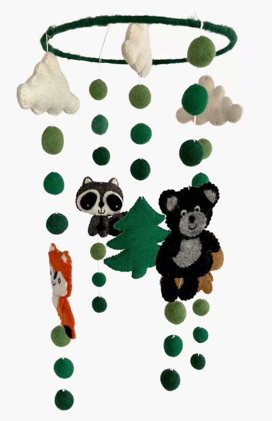 Forest Animal Felt Ball - Mobile