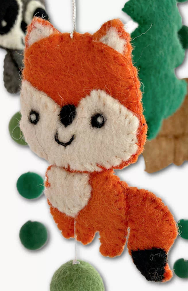 Forest Animal Felt Ball - Mobile