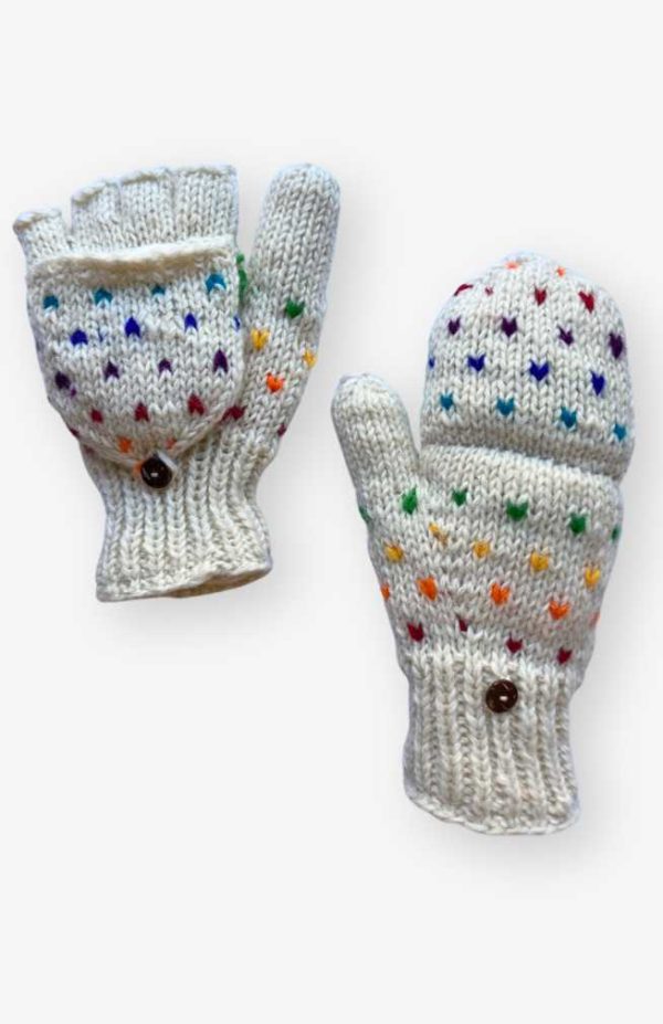 Rainbow knit Glittens