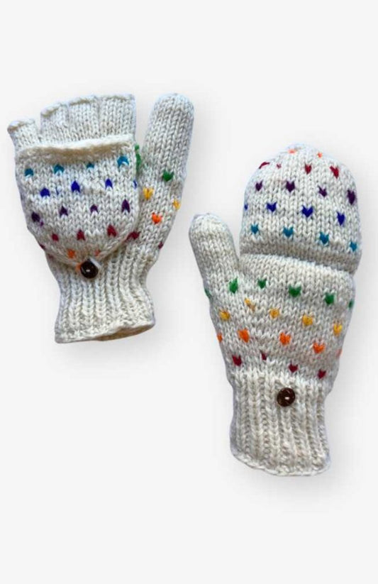 Rainbow knit Glittens