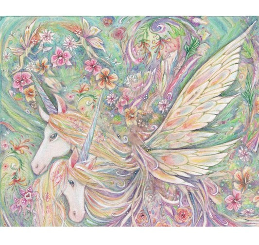 Liza Paizis 'Fairy Unicorns' Print
