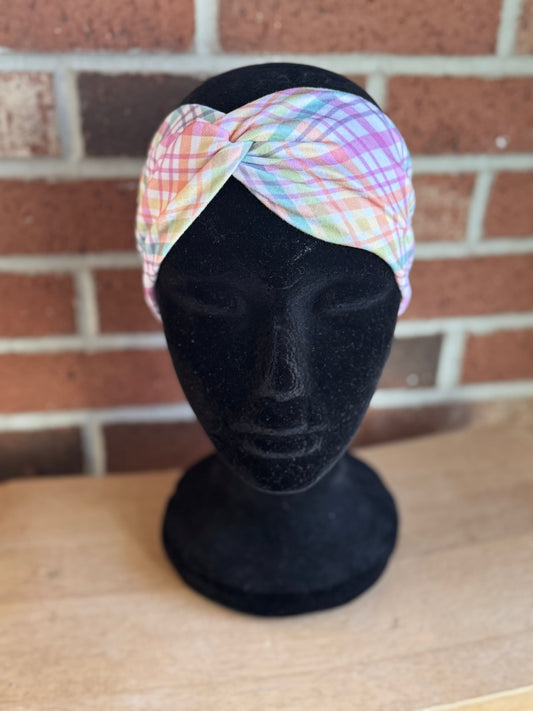 Spring plaid headband