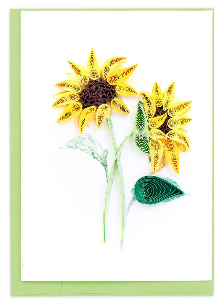 Quilled Sunflower Bouquet Gift Enclosure Mini Card