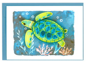Quilled Sea Turtle Gift Enclosure Mini Card
