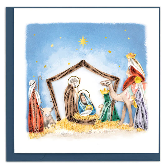 Quilled Nativity Scene Christmas Card 2023