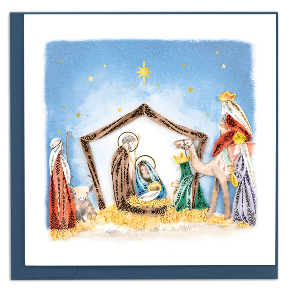 Quilled Nativity Scene Christmas Card 2023
