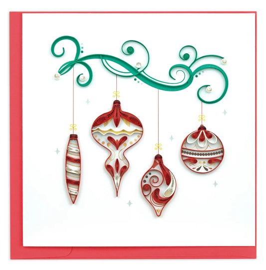Red Christmas Ornaments Greeting Card