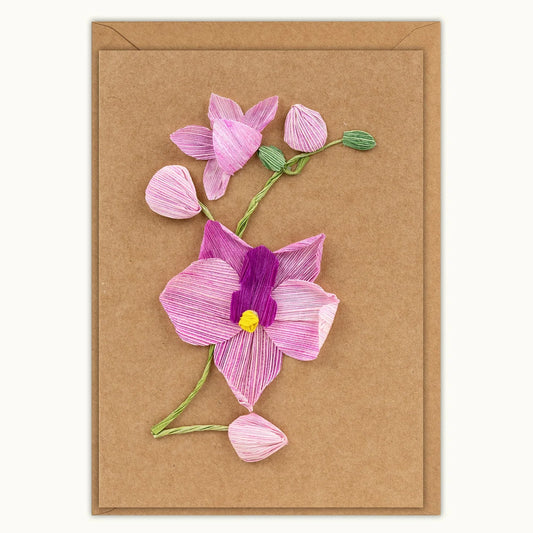 Purple Orchid Handmade Card