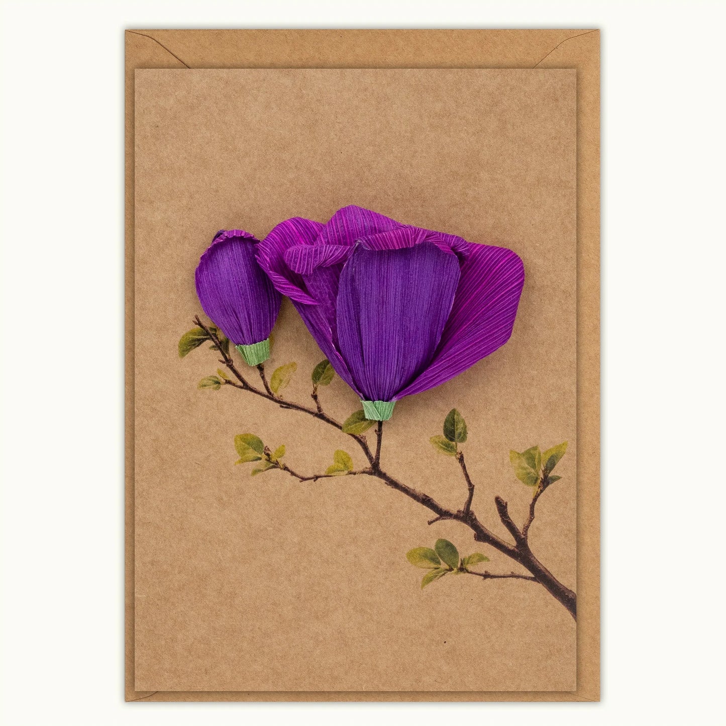 Purple Magnolia Handmade Card