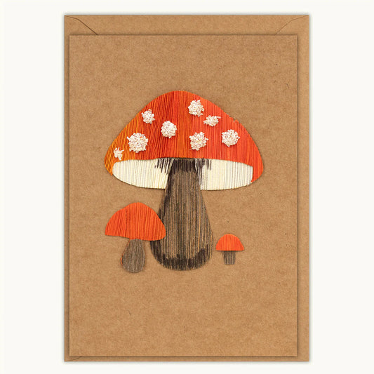 Wild Mushroom Handmade Greeting Card