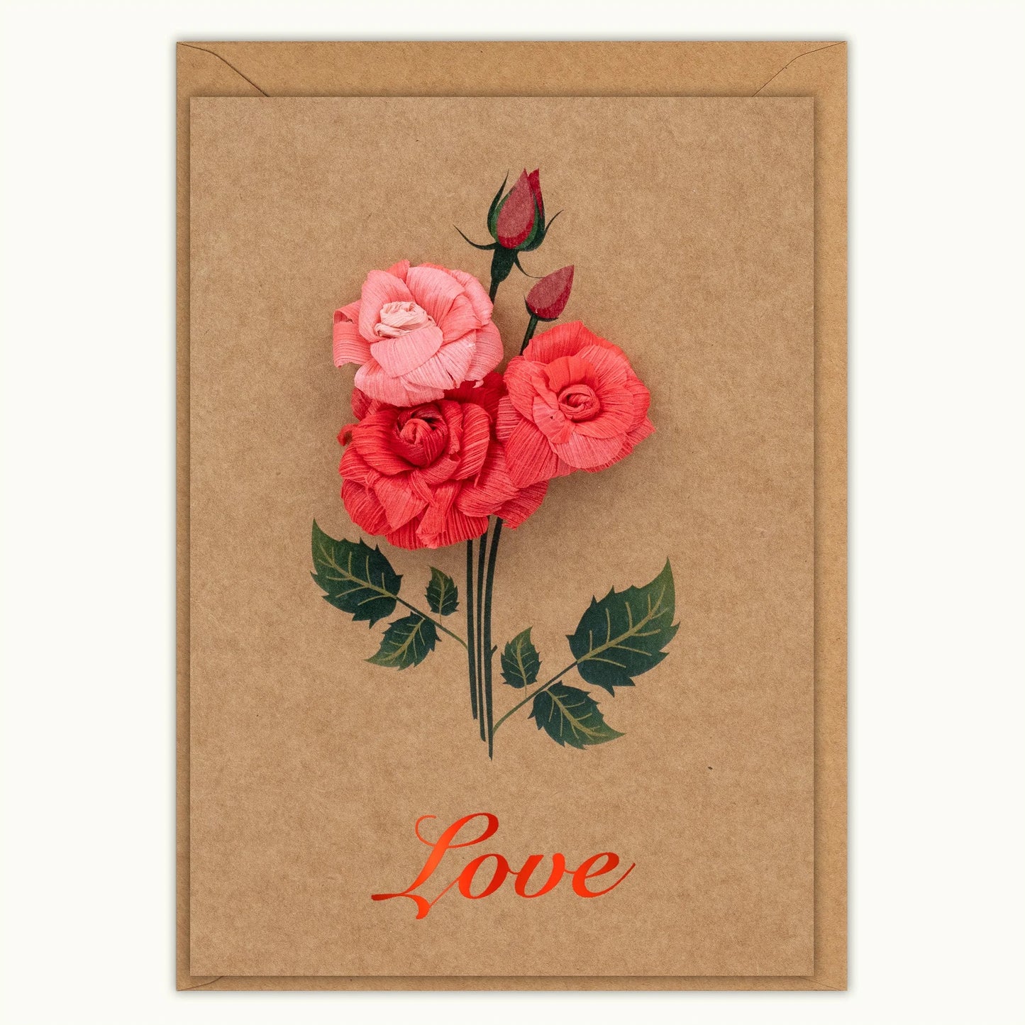Love Red Roses Handmade Card