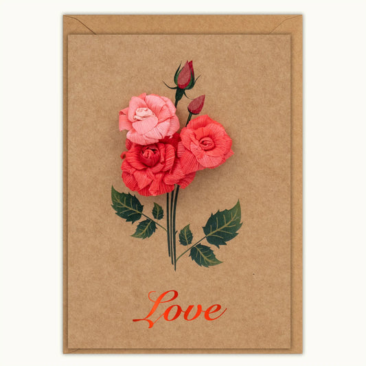 Love Red Roses Handmade Card