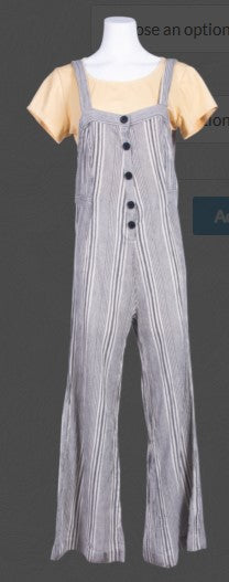 Hand Loomed Striped Cotton Overalls