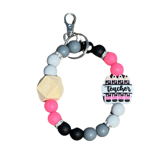 Teacher with heart pencils Wristlet