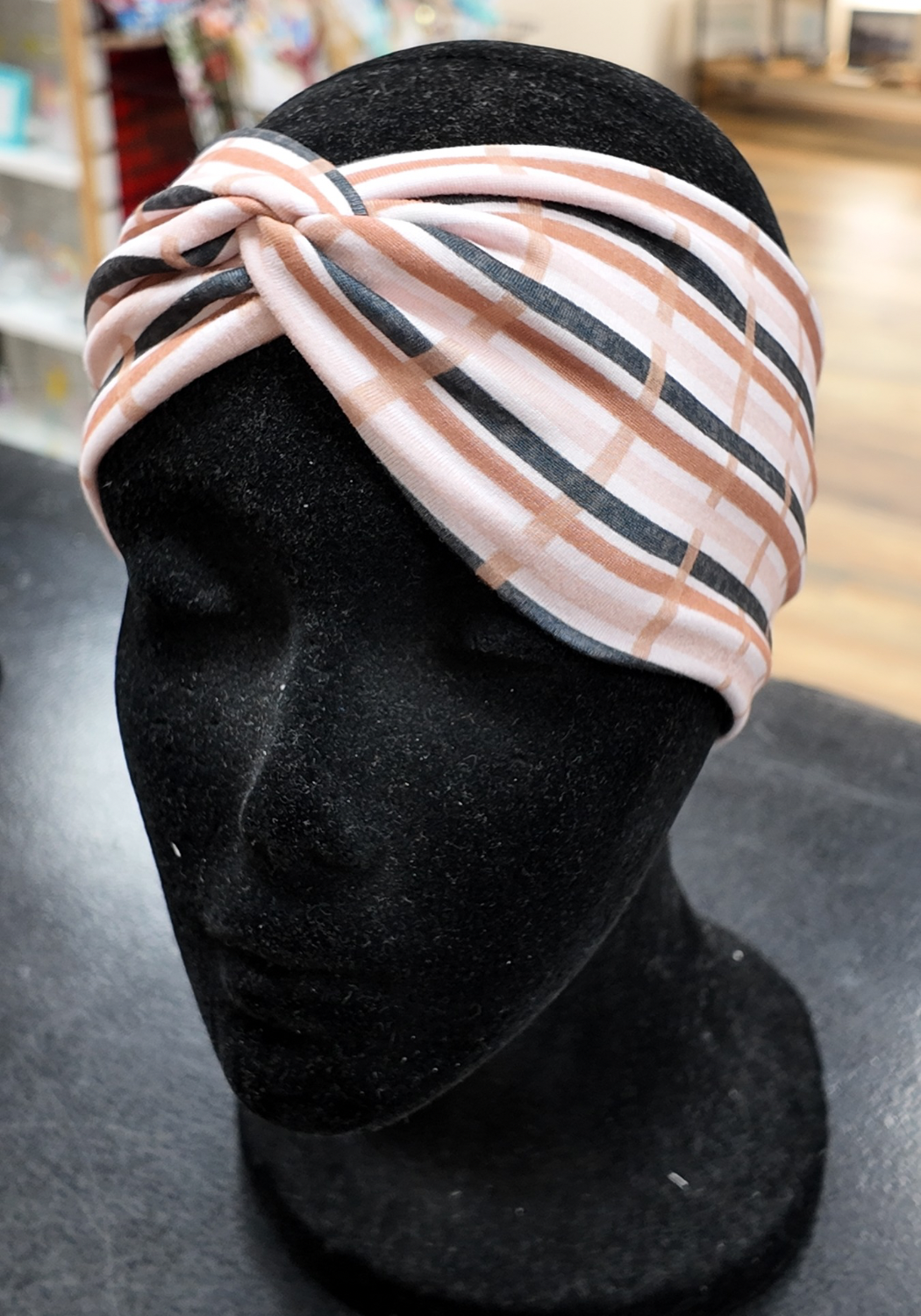 Brown Plaid Headband