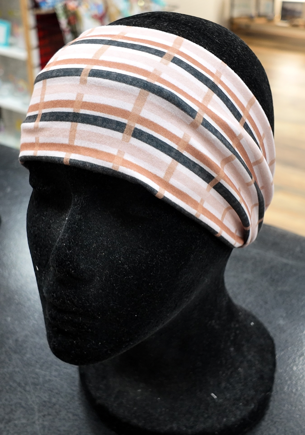 Brown Plaid Headband