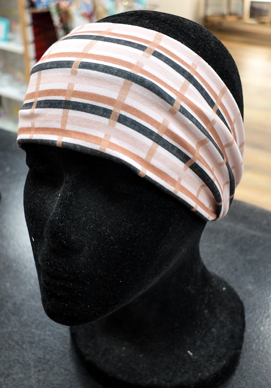 Brown Plaid Headband